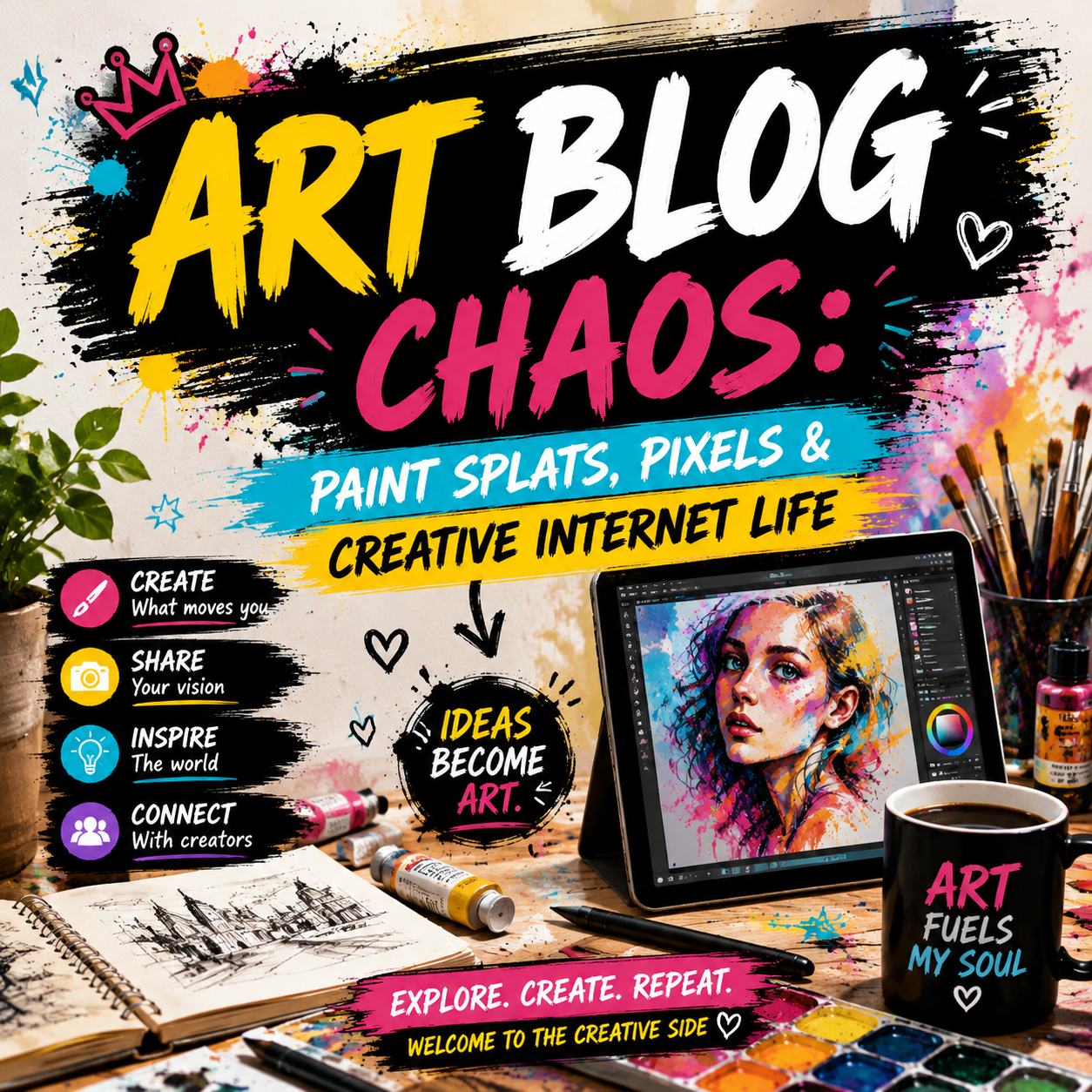 Art Blog Chaos: Paint Splats, Pixels & Creative Internet Life